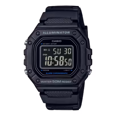 Casio W-218H-1B — вид спереди