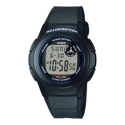 Casio Collection F-200W-1A — вид спереди